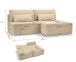 Ecksofa >Amsterix< in beige, Boucle - 213x95x158cm (BxHxT)