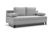 Schlafsofa >Sorto< in hellgrau, Cord - 200x91x100cm (BxHxT)