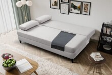 Schlafsofa >Sorto< in hellgrau, Cord - 200x91x100cm (BxHxT)