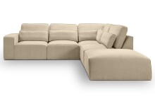Ecksofa >Lux< in beige, Webstoff - 305x90x281cm (BxHxT)