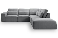 Ecksofa >Lux< in grau, Webstoff - 305x90x281cm (BxHxT)