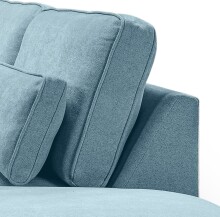Ecksofa >Lux< in hellblau, Webstoff - 305x90x281cm (BxHxT)