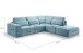 Ecksofa >Lux< in hellblau, Webstoff - 305x90x281cm (BxHxT)