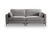 3,5-Sitzer >Venti< in hellgrau, Webstoff - 225x92x97cm (BxHxT)