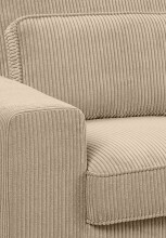 Ecksofa >Bolivia< in beige, Cord - 276x91x183cm (BxHxT)