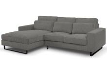 Ecksofa >Bolivia< in grau, Cord - 276x91x183cm (BxHxT)