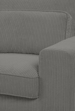 Ecksofa >Bolivia< in grau, Cord - 276x91x183cm (BxHxT)