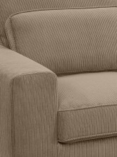 Ecksofa >Bolivia< in braun-beige, Cord - 276x91x183cm (BxHxT)