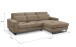 Ecksofa >Bolivia< in braun-beige, Cord - 276x91x183cm (BxHxT)