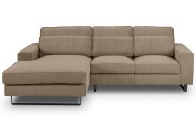 Ecksofa >Bolivia< in braun-beige, Cord - 276x91x183cm (BxHxT)