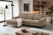 Ecksofa >Bolivia< in braun-beige, Cord - 276x91x183cm (BxHxT)