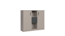Highboard >BAHAMAS< in GRAFIT + SAHARAGRAU -...