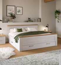 Bettgestell >Verona< in Sibiu Lärche, Spannplatte/MDF - 189x90x209cm (BxHxT)