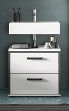 Waschbeckenunterschrank >Kojak< in Weiß Hochglanz - 60x55x37cm (BxHxT)