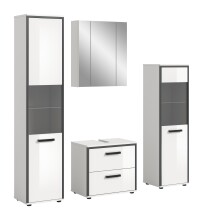 Badezimmer-Set >Kojak< in Weiß Hochglanz - 171x188x37cm (BxHxT)