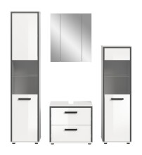 Badezimmer-Set >Kojak< in Weiß Hochglanz - 171x188x37cm (BxHxT)