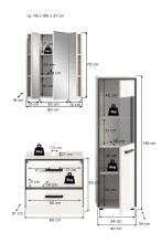 Badezimmer-Set >Kojak< in Weiß Hochglanz - 115x188x37cm (BxHxT)