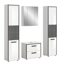Badezimmer-Set >Kojak< in Weiß Hochglanz - 171x188x37cm (BxHxT)