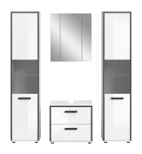 Badezimmer-Set >Kojak< in Weiß Hochglanz - 171x188x37cm (BxHxT)