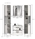 Badezimmer-Set >Kojak< in Weiß Hochglanz - 171x188x37cm (BxHxT)