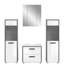 Badezimmer-Set >Kojak< in Weiß Hochglanz - 171x188x37cm (BxHxT)
