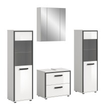Badezimmer-Set >Kojak< in Weiß Hochglanz - 171x188x37cm (BxHxT)