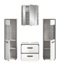Badezimmer-Set >Kojak< in Weiß Hochglanz - 171x188x37cm (BxHxT)