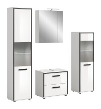 Badezimmer-Set >Kojak< in Weiß Hochglanz - 171x188x37cm (BxHxT)