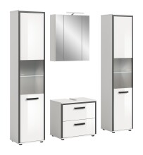 Badezimmer-Set >Kojak< in Weiß Hochglanz - 171x188x37cm (BxHxT)