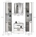 Badezimmer-Set >Kojak< in Weiß Hochglanz - 171x188x37cm (BxHxT)