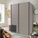 Schwebetürenschrank >BAHAMAS< in GRAFIT + SAHARAGRAU - 135x198x65cm (BxHxT)