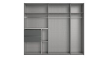Schwebetürenschrank >palermo< PLANKENEICHE DEKOR + GRAPHIT - 250x216x65cm (BxHxT)