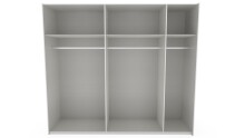 Schwebetürenschrank >palermo< in PLANKENEICHE DEKOR + GRAPHIT - 250x216x65cm (BxHxT)