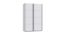 Schwebetürenschrank >AALST< in WEISS - 135x208x65cm (BxHxT)