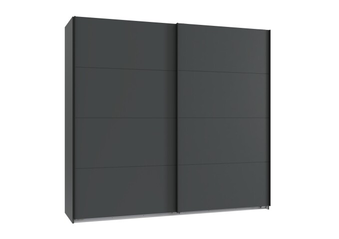Schwebetürenschrank >AALST< in GRAPHIT - 225x208x65cm (BxHxT)