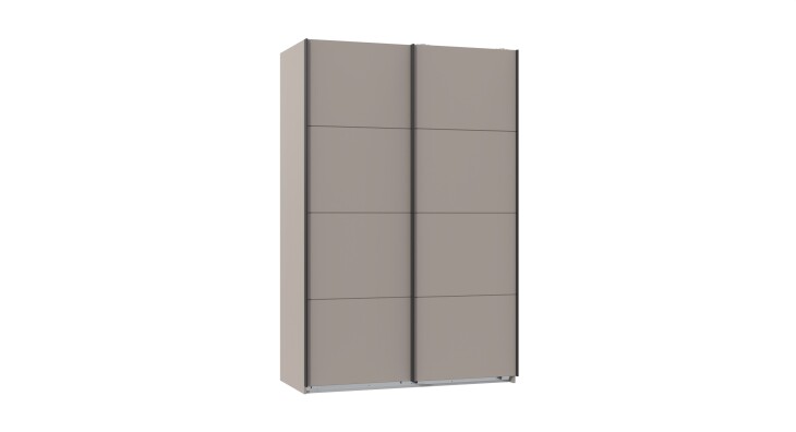 Schwebetürenschrank >AALST< in SAHARAGRAU - 135x208x65cm (BxHxT)
