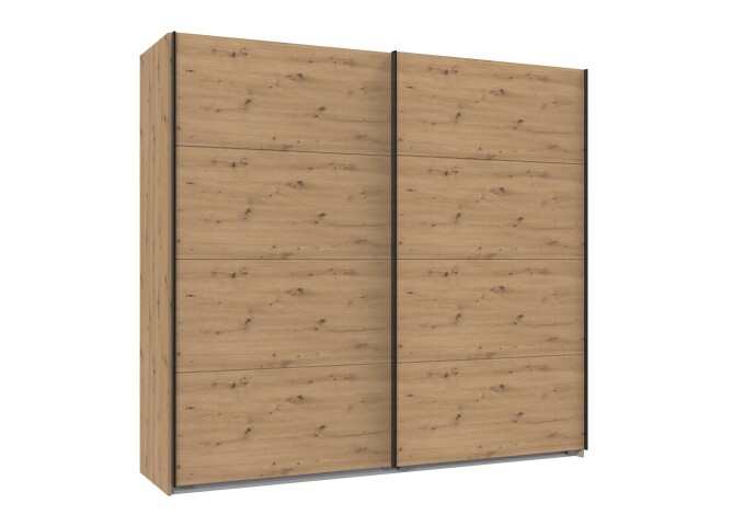Schwebetürenschrank >AALST< in ARTISAN EICHE NACHBILDUNG - 225x208x65cm (BxHxT)