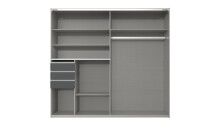 Schwebetürenschrank >OSNABRÜCK< in SAHARAGRAU / GRAPHIT - 180x198x65cm (BxHxT)