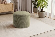 Polsterhocker >Kolo< in khaki, Cord - 51x41x51cm...