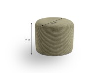 Polsterhocker >Kolo< in khaki, Cord - 51x41x51cm (BxHxT)