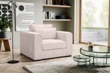 Sessel >Almera< in braun-beige, Cord - 120x92x112cm...