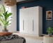 Kleiderschrank >Kopenhagen< in Weiß - 160x181x52cm (BxHxT)