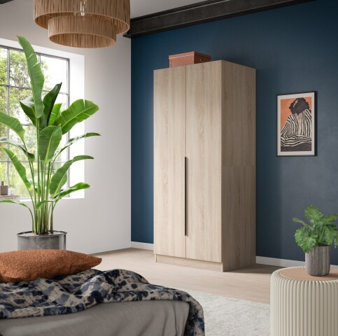 Kleiderschrank >Kopenhagen< in Sonoma Eiche - 80x181x52cm (BxHxT)