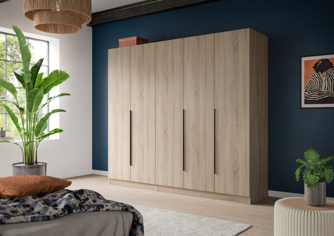 Kleiderschrank >Kopenhagen< in Sonoma Eiche - 200x181x52cm (BxHxT)