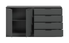 Sideboard >Kopenhagen< in Anthrazit - 148x79x35cm (BxHxT)