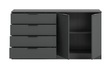 Sideboard >Kopenhagen< in Anthrazit - 148x79x35cm (BxHxT)