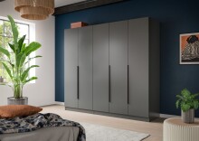 Kleiderschrank >Kopenhagen< in Anthrazit -...