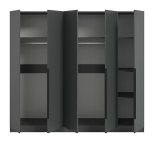 Kleiderschrank >Kopenhagen< in Anthrazit - 200x181x52cm (BxHxT)