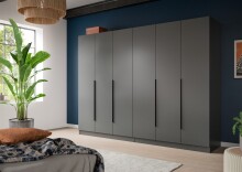Kleiderschrank >Kopenhagen< in Anthrazit -...