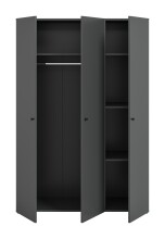 Kleiderschrank >Darwin< in Anthrazit - 120x176x51cm (BxHxT)